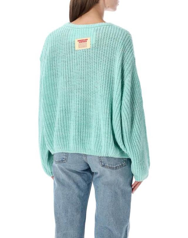 아메리칸 빈티지 [해외직구] 26FW 아메리칸 빈티지 스웨터 CYR18A LAGOON TURQUOISE 착용컷