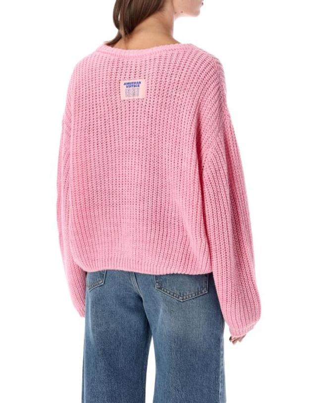 아메리칸 빈티지 [해외직구] 26FW 아메리칸 빈티지 스웨터 CYR18A BONBON MEL ROSA 착용컷
