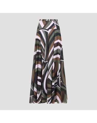 [해외직구] 26FW 푸찌 롱 스커트 6URW30 6U754 012 KHAKI PINK