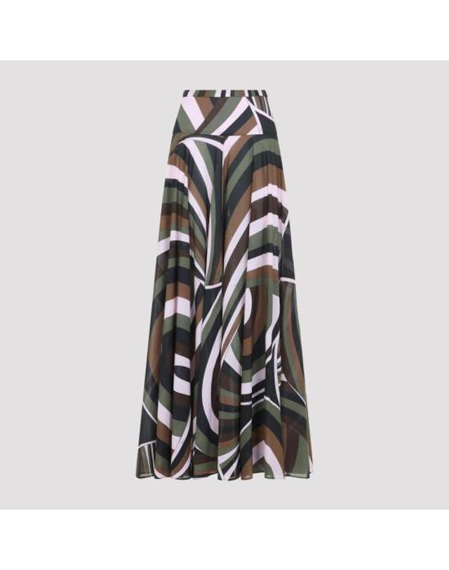 푸찌 [해외직구] 26FW 푸찌 롱 스커트 6URW30 6U754 012 KHAKI PINK 착용컷