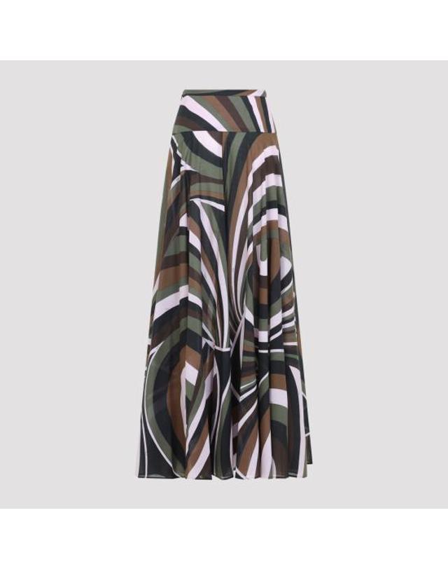 푸찌 [해외직구] 26FW 푸찌 롱 스커트 6URW30 6U754 012 KHAKI PINK 착용컷