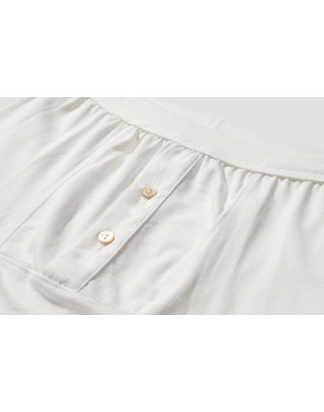 메르츠 비 슈바넨 [해외직구] 24FW MERZ B. SCHWANEN 팬티 255 남성용 루프휠 복서 버튼 플라이 7.2온스 평방 야드 화이트 착용컷
