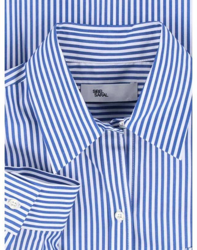 사이블사렐 [해외직구] 25FW 사이블사렐 셔츠 IMNY SHIRTBLUE WHITE STRIPE Blue 착용컷