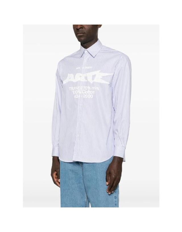 아르떼 앤트워프 [해외직구] 26FW 아르떼 앤트워프 긴팔 셔츠 047S 400 WHITE BLUE 착용컷