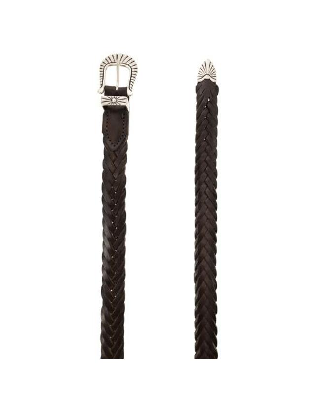 알베르토루티 [해외직구] 26SS 알베르토루티 가죽 벨트 TRECCIA 025 DARK BROWN 착용컷