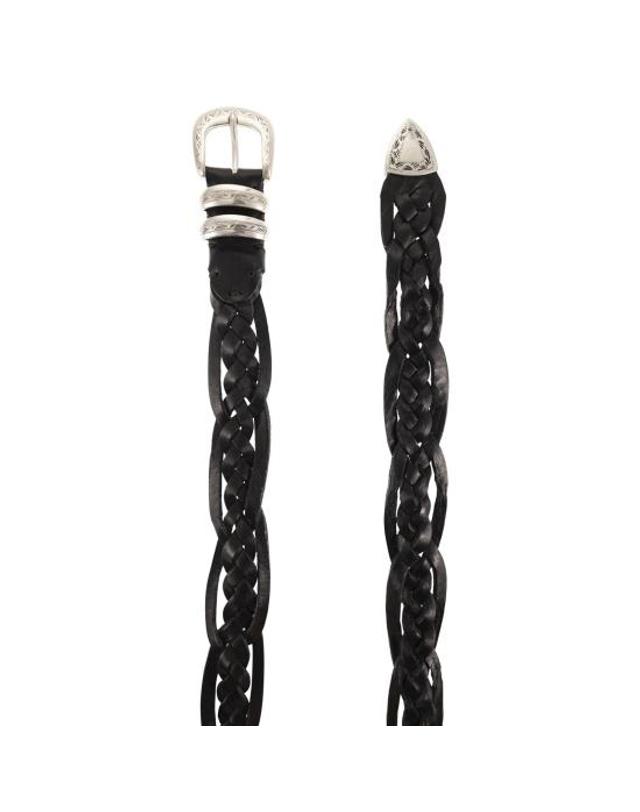 알베르토루티 [해외직구] 26SS 알베르토루티 가죽 벨트 TRECCIA GIULIA BLACK 착용컷