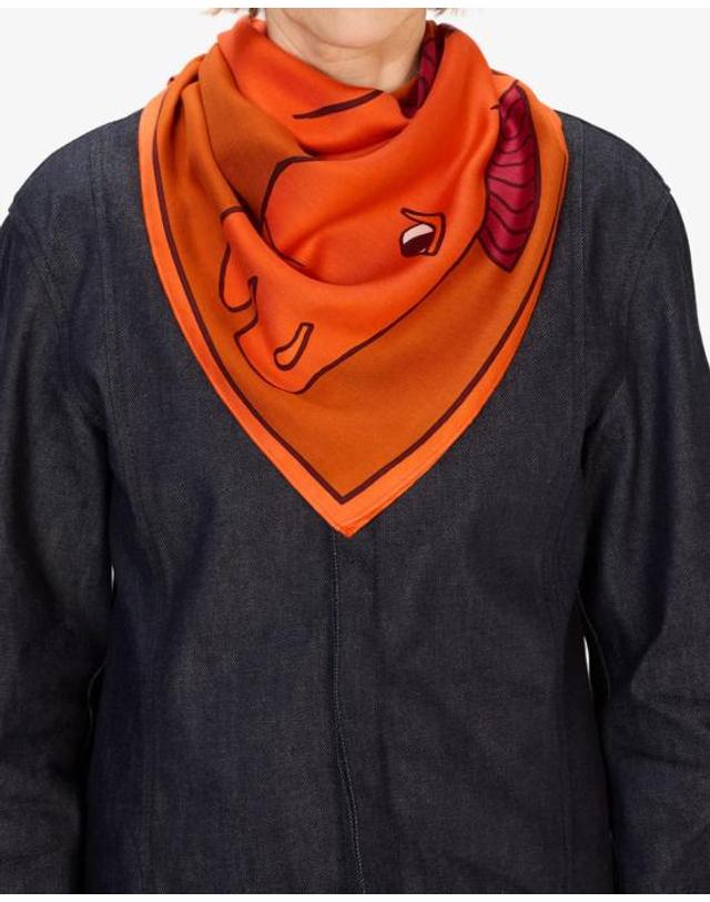 이누이 에디션 [해외직구] 25FW 이누이 에디션 머플러 스카프 CA221CA08 orange ARANCIONE 착용컷