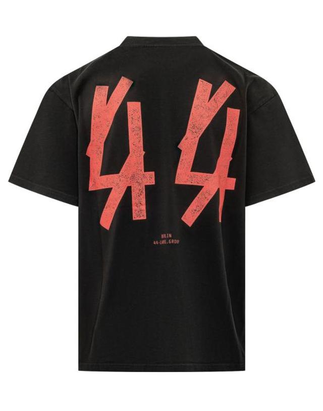 44레이블 [해외직구] 26FW 44레이블 반팔 티셔츠 B0030556FA528 P495 BLACK GUESTLIST RED 착용컷