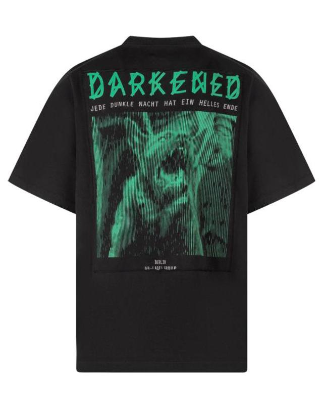 44레이블 [해외직구] 26FW 44레이블 반팔 티셔츠 B0030673FA779 P848 BLACK DRK DOG PATCH BRIGHT GREEN 착용컷