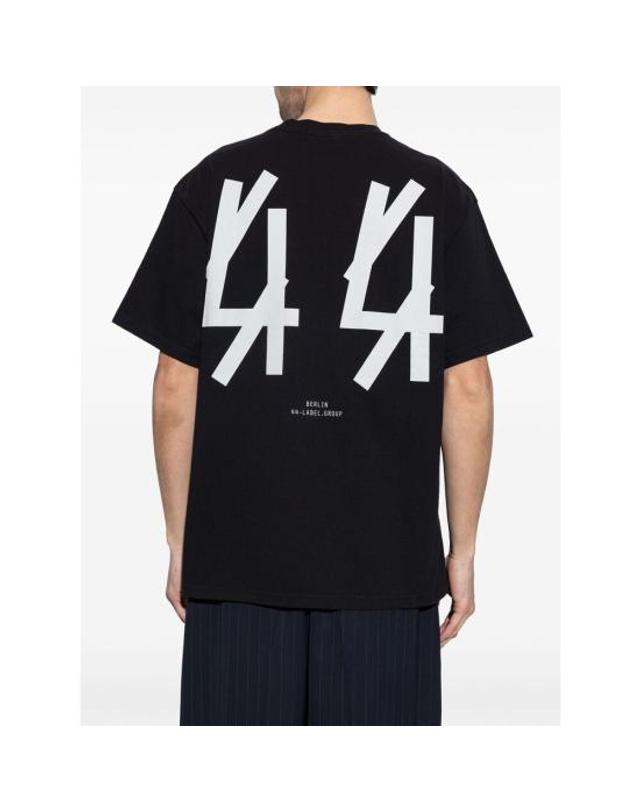44레이블 [해외직구] 26FW 44레이블 반팔 티셔츠 B0030556 FA582 P396 BLACK WHITE 착용컷