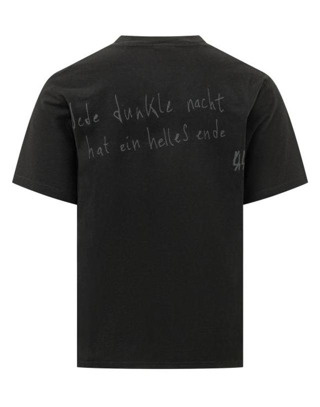 44레이블 [해외직구] 26FW 44레이블 반팔 티셔츠 B0030672FA776 P808 BLACK MOTTO DIRTY WHITE 착용컷