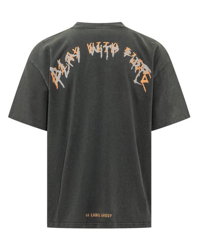 44레이블 [해외직구] 26FW 44레이블 반팔 티셔츠 B0030669FA724 P834 FADED BLACK BYP ORANGE DIRTY WHITE 착용컷