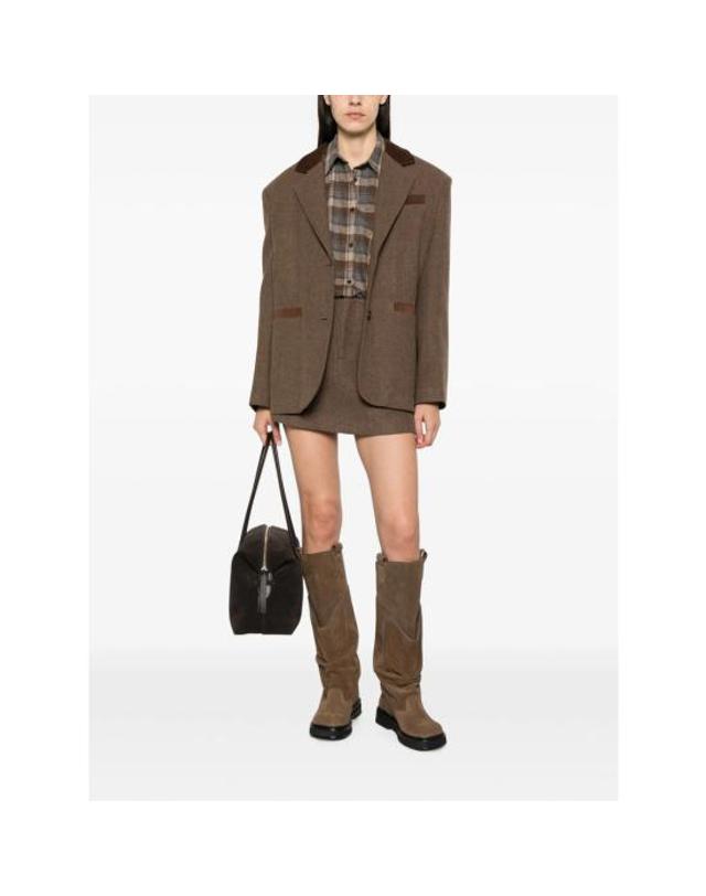 엘레 [해외직구] 26FW 엘레 수트 자켓 EFW260014 MARRO BROWN 착용컷