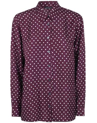 [해외직구] 26SS 로라 우비나티 셔츠 E6T11TP 08 BORDEAUX WHITE