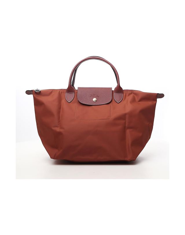 롱샴 [해외직구] 롱샴 핸드백 Le Pliage Original 미디움 with 로고 프린트 in 브라운 캔버스 for 여성 L1623089504 TP573079104 착용컷