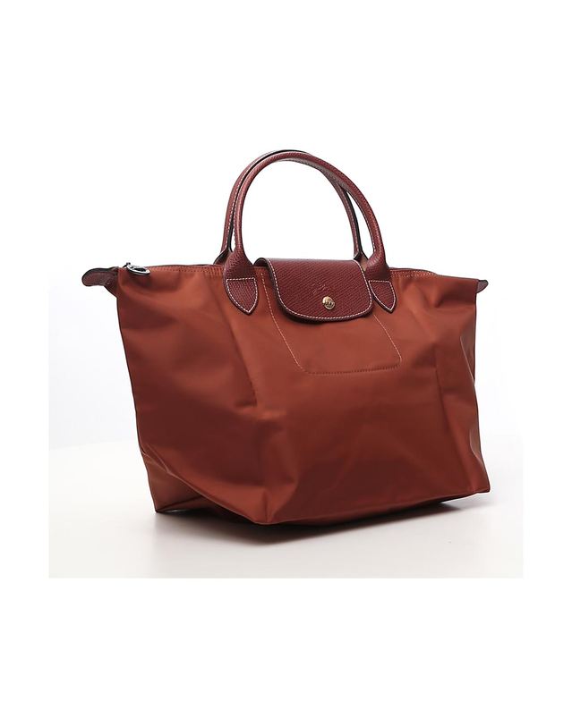 롱샴 [해외직구] 롱샴 핸드백 Le Pliage Original 미디움 with 로고 프린트 in 브라운 캔버스 for 여성 L1623089504 TP573079104 착용컷