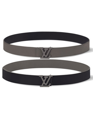 [해외직구] 26 FW 루이비통 LV Aerogram 에어로그램 35mm 리버서블 벨트 카키 블랙