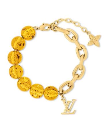 [해외직구] 26 FW 루이비통 LV Energy 에너지 모노그램 플라워 참 옐로레진 골드톤 브레이슬릿