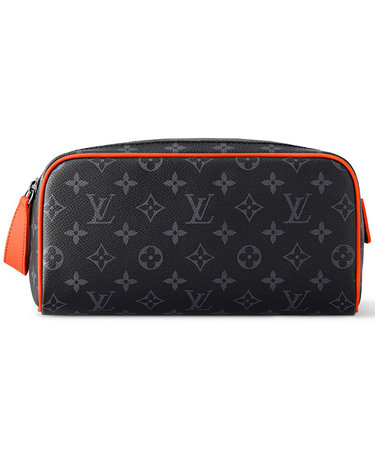 [해외직구] 26 FW 루이비통 돕키트 Dopp Kit 모노그램 이클립스 코팅 캔버스 파우치 블랙