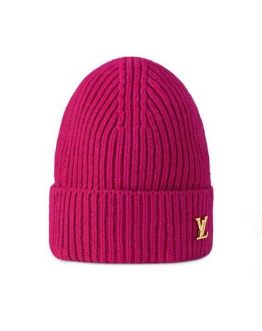 [해외직구] 26 FW 루이비통 퍼플 골드톤 LV 로고 Spark 스파크 퓨어 캐시미어 비니