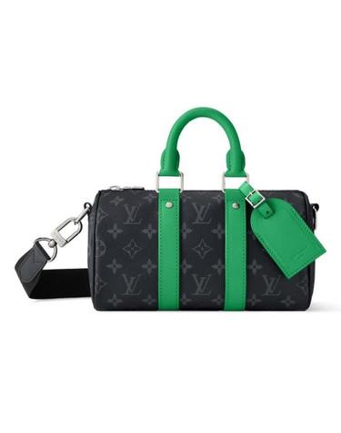 [해외직구] 26 FW 루이비통 그린 Keepall 키폴 네임택 인사이드 플랫포켓 반들리에 25 숄더백