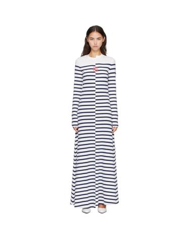 [해외직구] 장폴고띠에 화이트   네이비 더 JPG 마리니에 맥시 드레스 26 04 W DR142 J064 0159 TP877770527