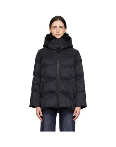 [해외직구] 26 FW 이브살로몬 블랙 램스 울 트리밍 A라인 다운 재킷 262594F061007