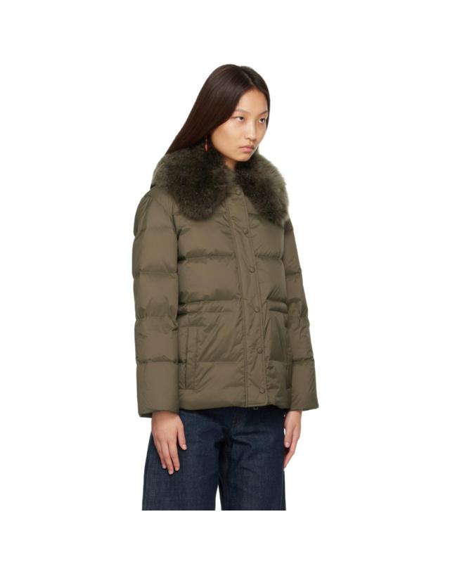 이브 살로몬 [해외직구] 26 FW 이브살로몬 그린 램 퍼 쇼트 재킷 262594F061001 착용컷