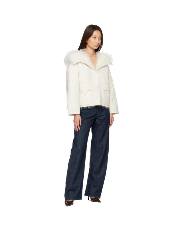 이브 살로몬 [해외직구] 26 FW 이브살로몬 화이트 컬리 램 쇼트 울트라 라이트 다운 재킷 262594F061009 착용컷