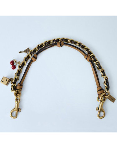 [해외직구] 26 FW 코치 Swag Bag Charm 체인 레더 스트랩 CEA17 B4 Maple Honey Brown