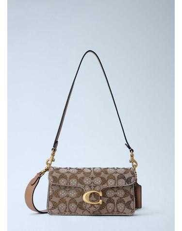 [해외직구] 26 FW 코치 여성 Soft Tabby Shoulder Bag 20 In Crystal Signature Jacquard coa0266008bei