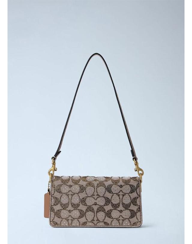 코치 [해외직구] 26 FW 코치 여성 Soft Tabby Shoulder Bag 20 In Crystal Signature Jacquard coa0266008bei 착용컷