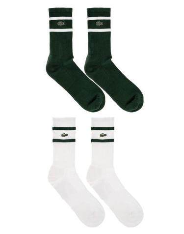 [해외직구] 라코스테 로고 자수 스트라이프 양말 2켤레 세트 RA9189 291 TP980285660