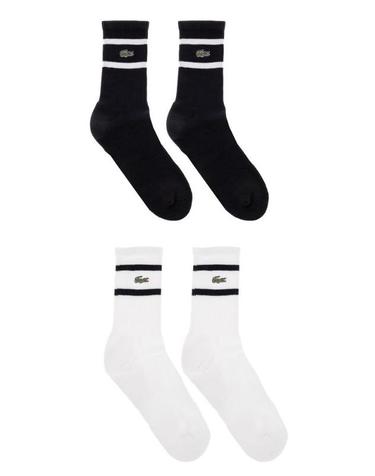 [해외직구] 라코스테 로고 자수 스트라이프 양말 2켤레 세트 RA9189 258 TP980288054