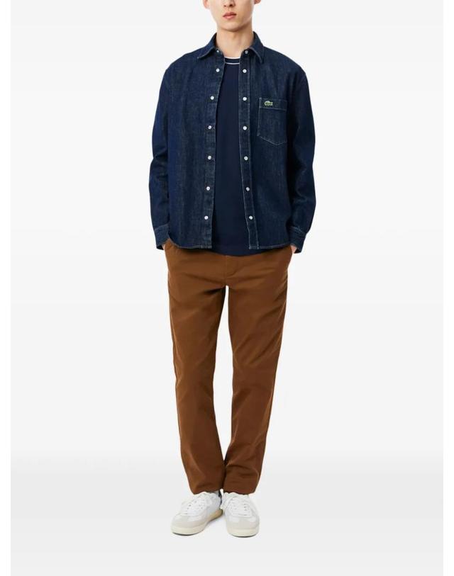 라코스테 [해외직구] 26 FW 라코스테 contrast trim logo patch T shirt 0100LACTH1004 TP459213230 착용컷