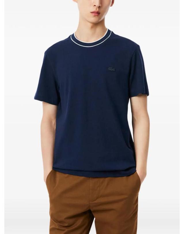 라코스테 [해외직구] 26 FW 라코스테 contrast trim logo patch T shirt 0100LACTH1004 TP459213230 착용컷