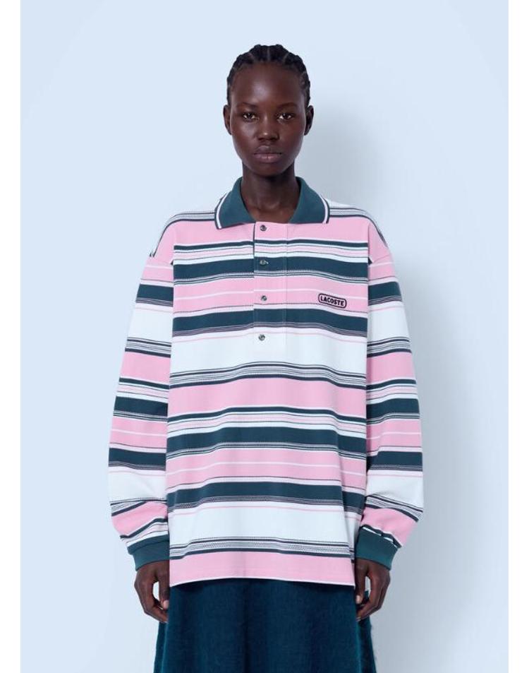 라코스테 [해외] 26 FW 라코스테 여성 Runway Loose Fit Striped Pique Polo Shirt AG792 OP DD9H TP877973591 FB4EXX03219