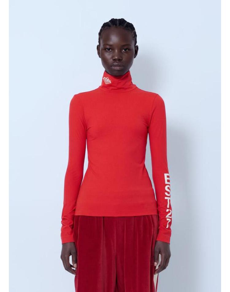 라코스테 [해외] 26 FW 라코스테 여성 Runway High Neck Printed Stretch T shirt AG743 OP DD9J TP877966561 FB4EXX03221