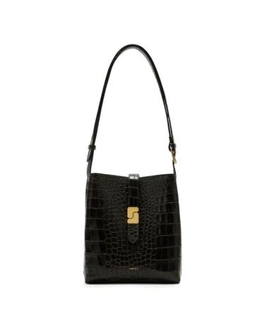 [해외직구] 26 FW 쉐르 Bello mini 미니 벨로 크로커 엠보스 레더 숄더백 블랙
