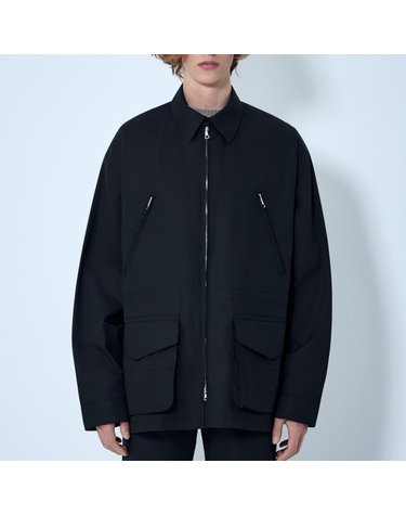 [해외직구] 26 FW 리에르 멀티 포켓 클래식 칼라 집업 코튼 자켓 OTW3 COS BLK