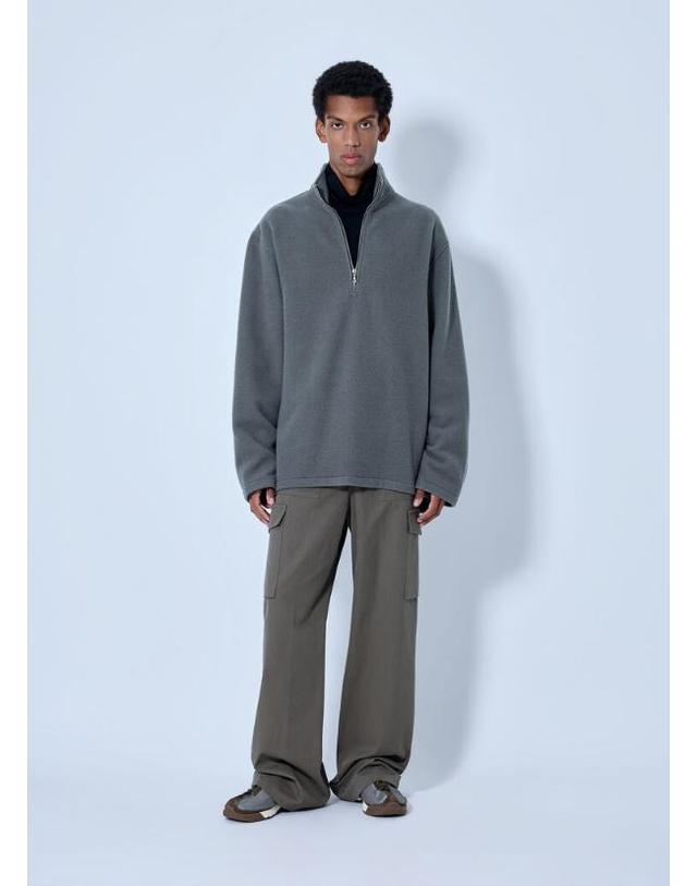 리에르 [해외직구] 26 FW RIER 남성 플리스 폴로 스웨트셔츠 NFL15 X02 NATURAL FLEECE ZINC FLEECE TP877712385 착용컷