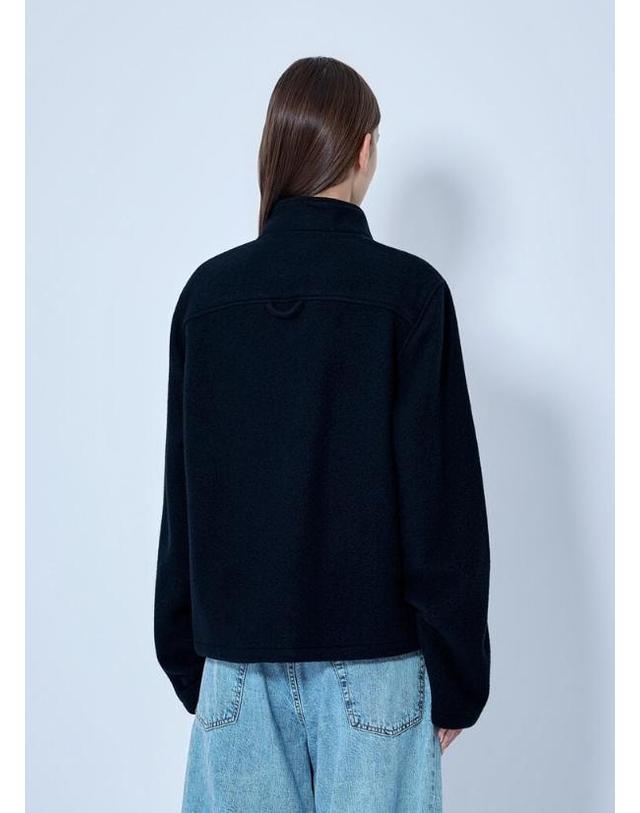 리에르 [해외직구] 26 FW RIER 여성 플리스 시티 스웨트셔츠 rrr0365018blk F 착용컷
