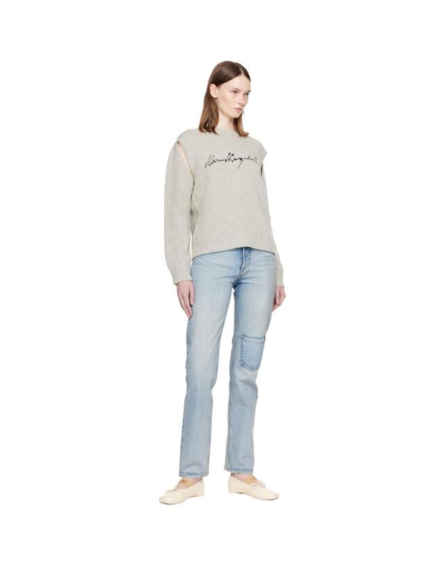 엠엠식스 메종 마르지엘라 [해외직구] 메종마르지엘라 그레이 핸드리튼 니트 스웨터 S52HL0065 M13288 TP874556871 착용컷