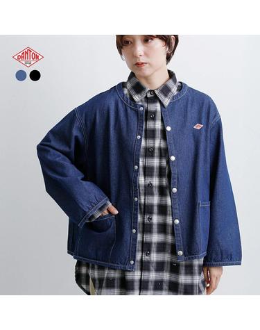 단톤 DANTON 여성 데님 크루넥 노칼라 자켓 2컬러 DT-B0397SOU