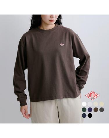 단톤 DANTON 여성 로고 롱 슬리브 크루넥 무지 긴팔 티셔츠 9컬러 DT-C0269TCB