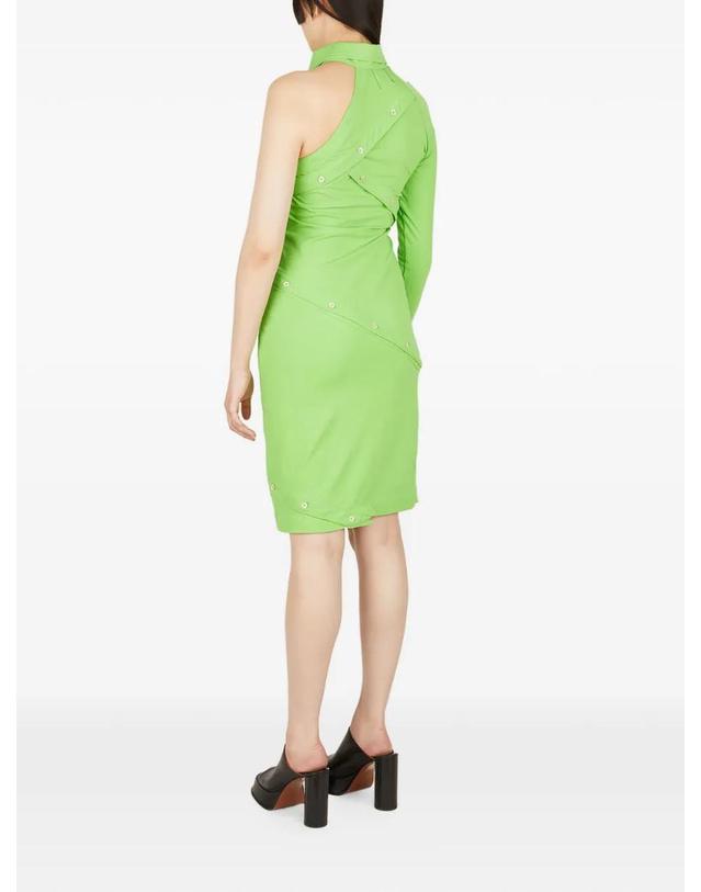 니나모우나 [해외직구] 26 FW Ninamounah 칼라 버튼 컷아웃 드레스 D03APPLEGREEN TP454559386 착용컷