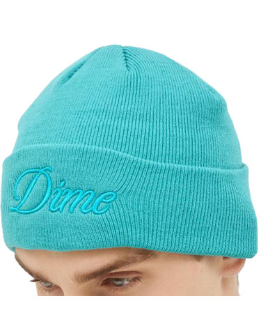 [해외직구] 26 FW 다임 Cursive 로고 커시브 니트 비니 아쿠아블루 DIMESU2455TEA