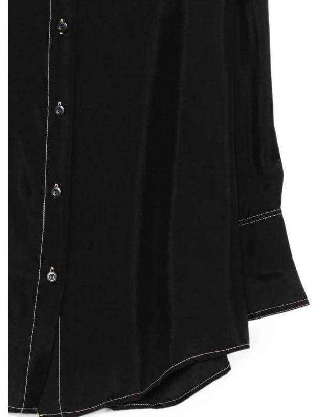 송포더뮤트 [해외직구] 26 FW 송 포 더 뮤트 배색 스티치 셔츠 262WSH011CUPDBLK TP457572520 착용컷