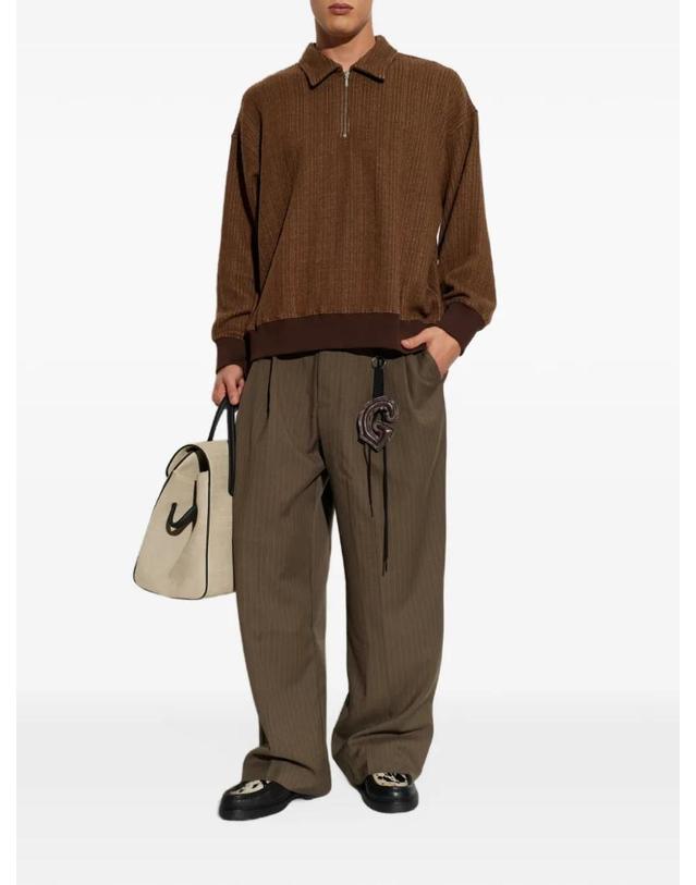 송포더뮤트 [해외직구] 26 FW 송 포 더 뮤트 ribbed knit zip up polo shirt 262MJP0280 TP459366291 착용컷