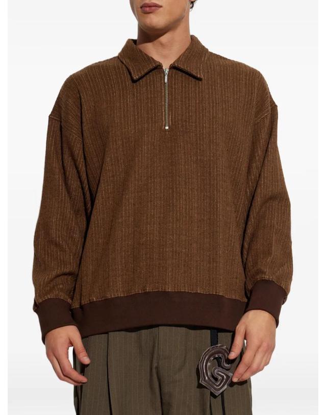 송포더뮤트 [해외직구] 26 FW 송 포 더 뮤트 ribbed knit zip up polo shirt 262MJP0280 TP459366291 착용컷